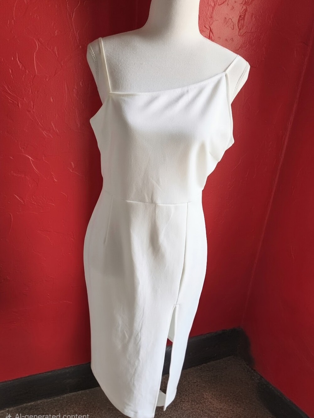 White Two-Shoulder Asymmetric Wedding Dress